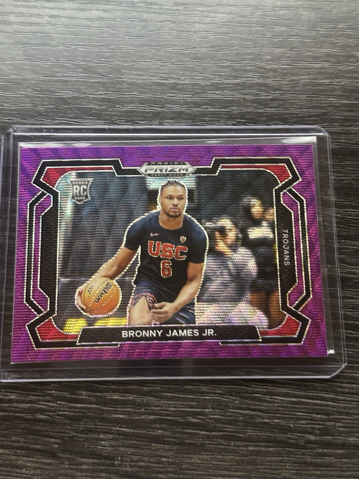 Bronny James Jr PURPLE WAVE VARIATION RC #86 2024 Prizm Draft Picks USC Lakers