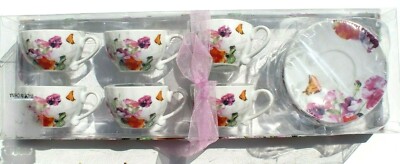 NEW 6 Piece Butterfly Flower Porcelain Kids Playtime Tea Set 
