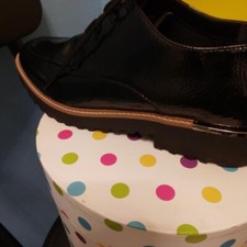 FRANCO SARTO Balin Blk-Patent Gold-plate women's loafers Size 7-M