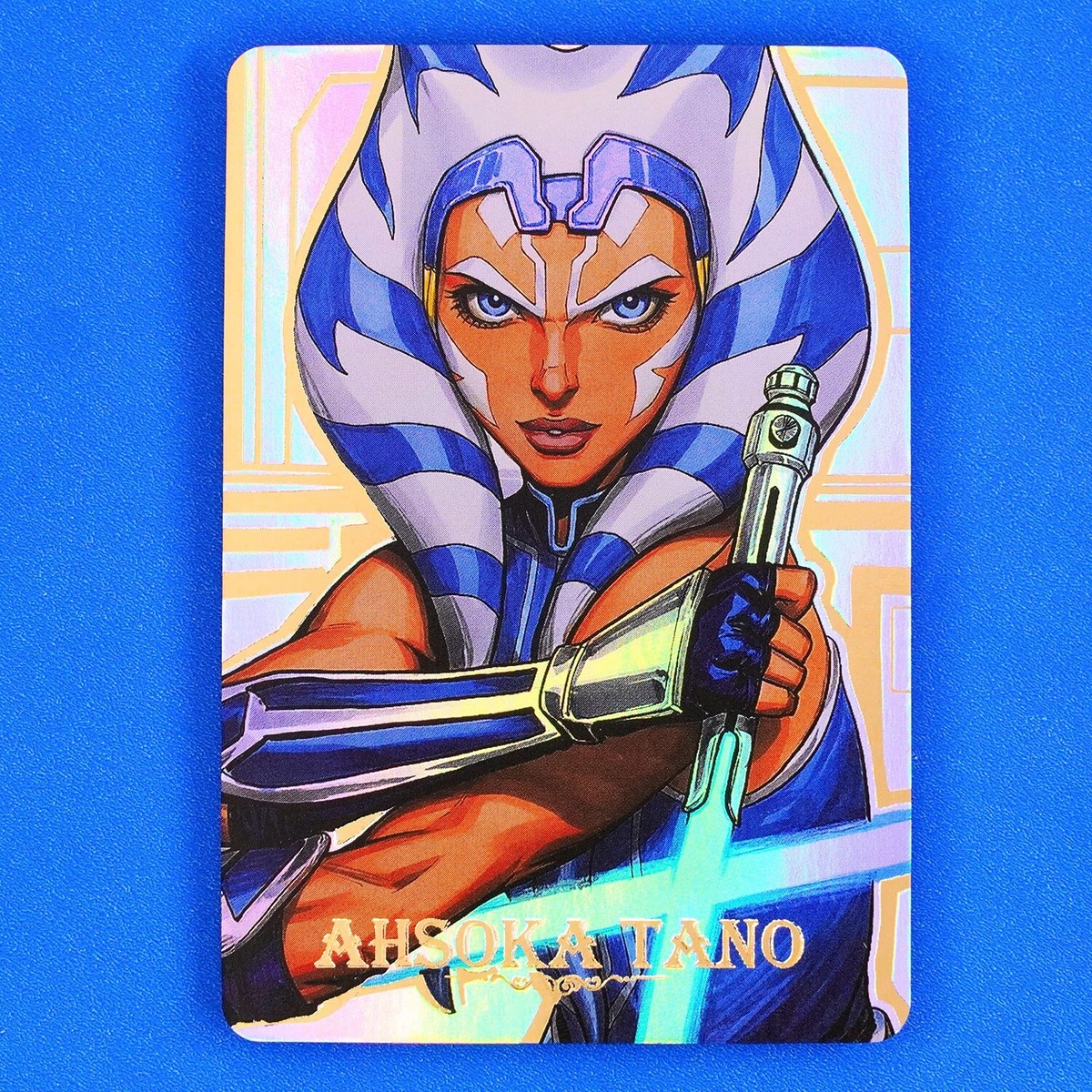 Star Wars Rebels Ahsoka Tano Rainbow Holo Gold Foil Character Art