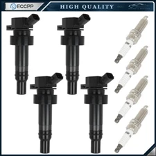 ECCPP 4 For 1.6L 14-15 Kia Forte Koup Forte5 Veloster Ignition Coil Spark Plug