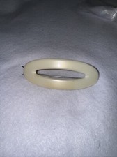 Women's Hair Barrette Classic Oval Cream Ivory Black Made in USA Goody