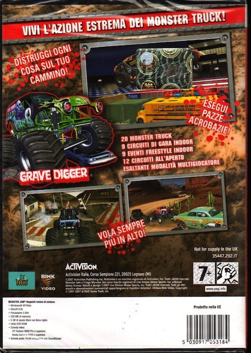Monster Jam Game Pc-Dvd ROM New Italian English Monsterjam | eBay