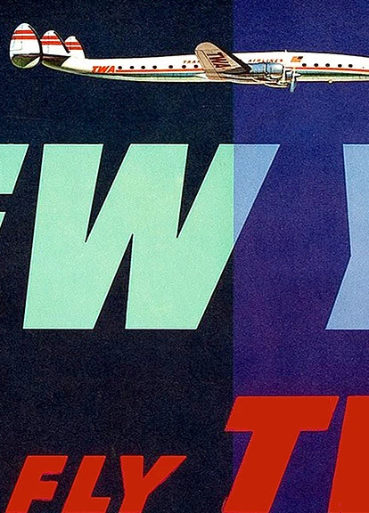 1960s New York Times Square TWA Vintage Style Travel Poster - 20x30 - Image 2 of 3