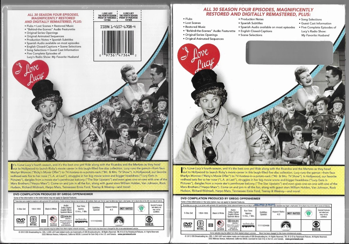 I Love Lucy: The Complete Fourth Season (DVD, 2005, 5-Disc Set