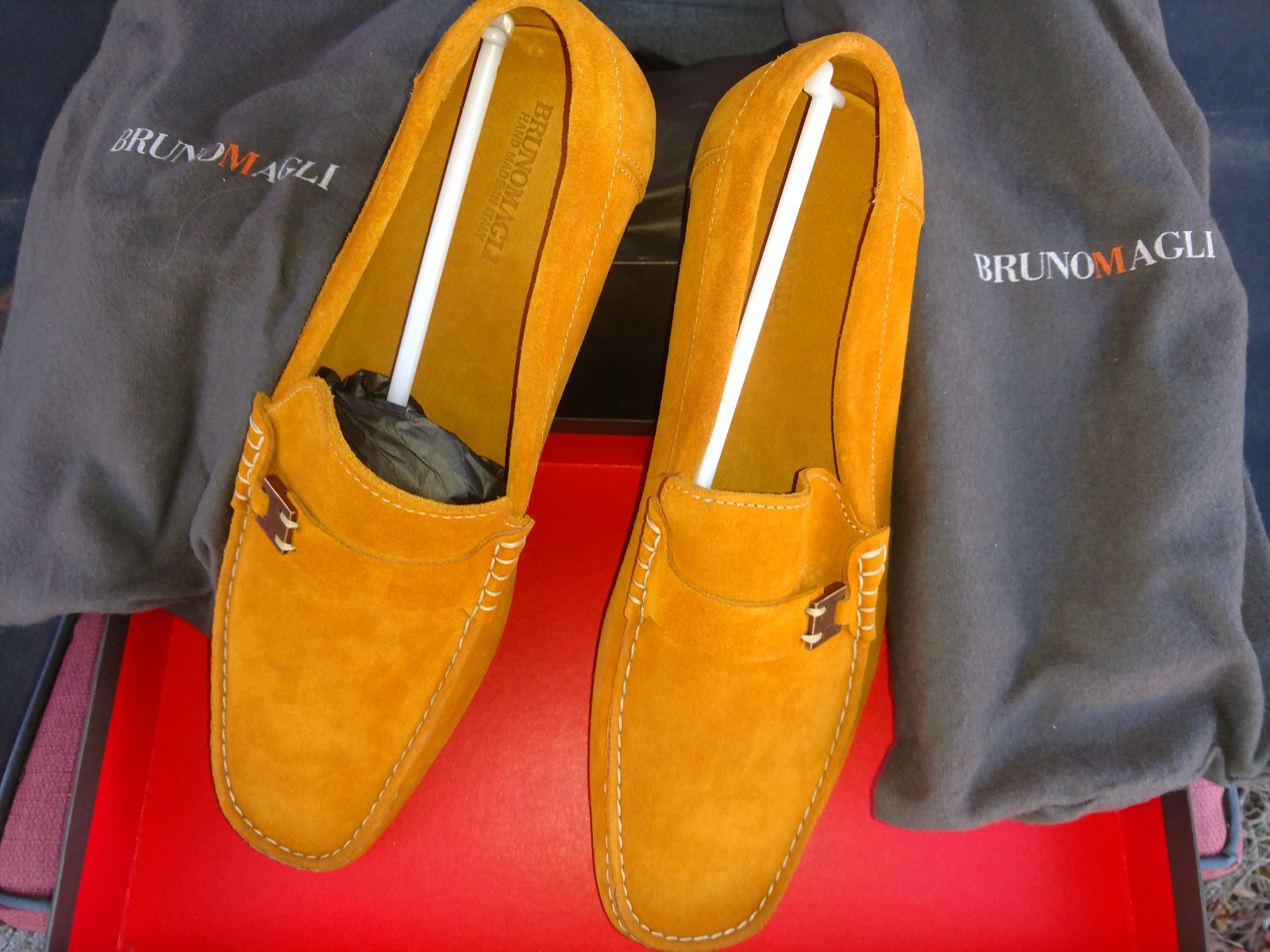 bruno magli suede loafers