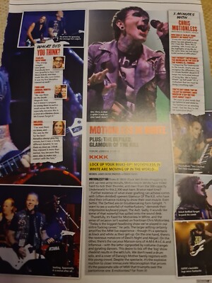 CHRIS MOTIONLESS IN WHITE PAGE CLIPPING A4 POSTER KERRANG  MAGAZINE
