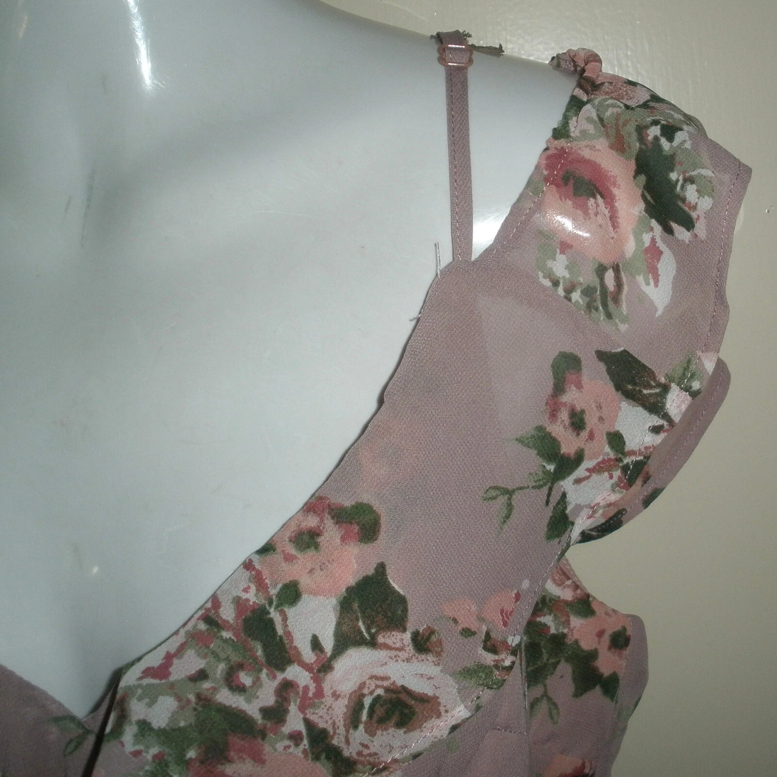 VETEMENTS #1045 Charlotte Russe Lilla Lavanda Viola Foderata Floreale Fluida Femminile S