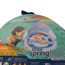 NEW SwimWays Baby Spring Pool Float 9-24 Months Sun Canopy Swim NWT
