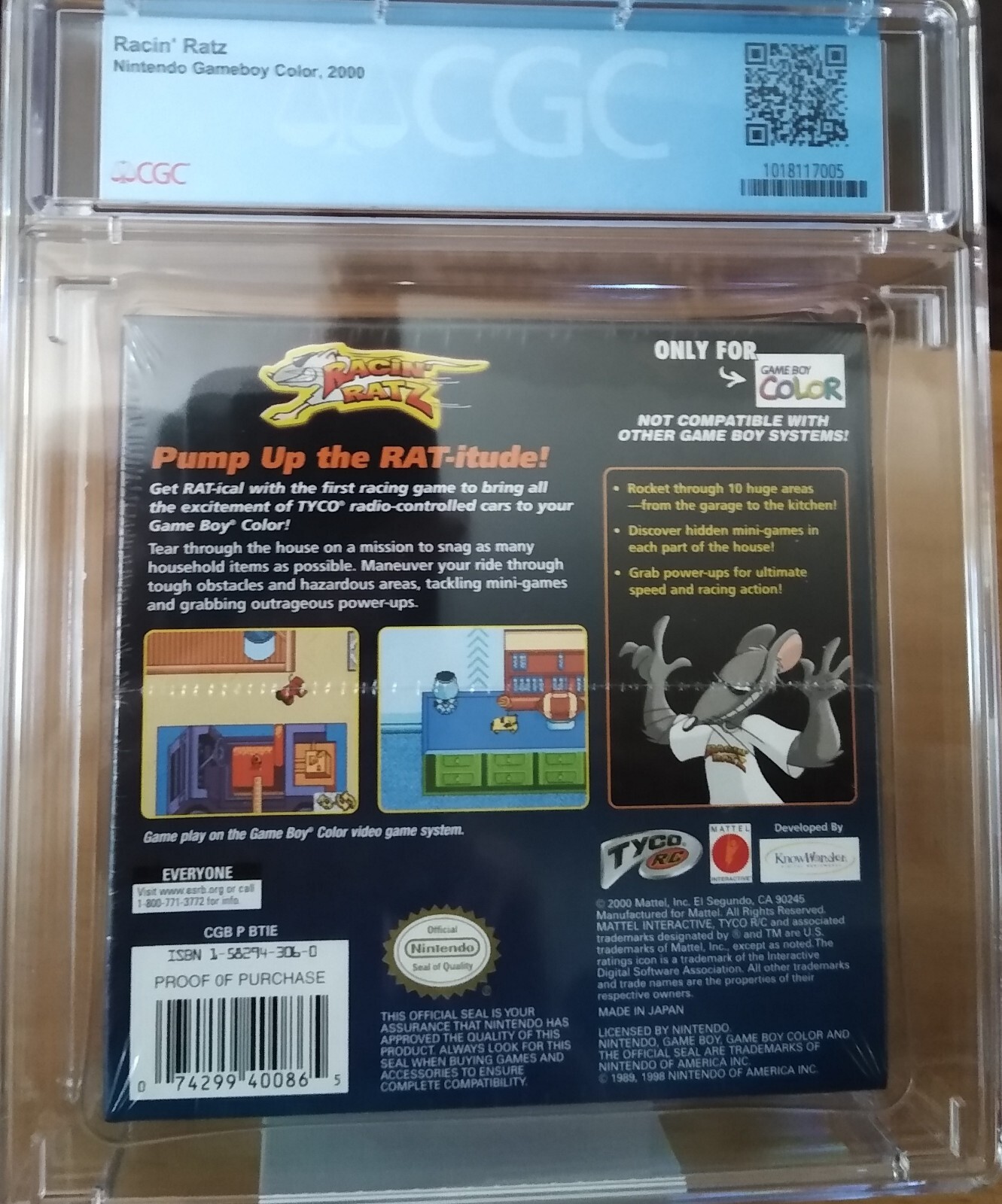 Racin Ratz Gameboy Color Racin' Ratz MEGA RARE GBC Nintendo GameBoy Color CGC 9.6 A+ Only Graded ...