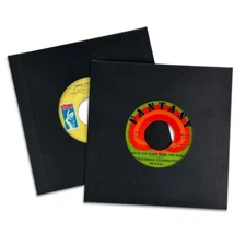 50 BCW Black Paper Inner Sleeves – 7" Vinyl Record 45 RPM Square Corner Archival