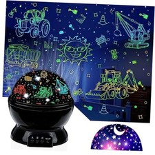Car Truck Night Light Projector Toys for Boys Age 3-5 Toddler Deep Black-3