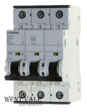 Siemens Sentron - 5SY6304-8 - 4a Type D Triple Pole MCB