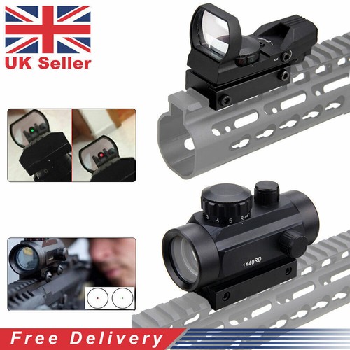 Tactical Rifle Scope Red Green Dot Sight Airsoft Optics Illuminator 11/20mm Rail - Picture 2 of 39
