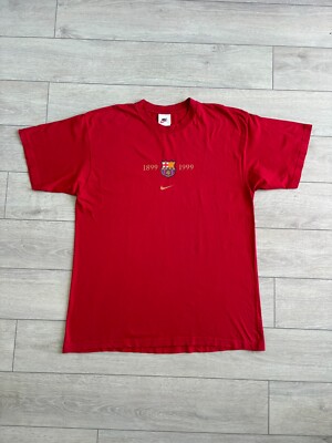 FC Barcelona 1999 Nike Vintage Retro Rare Football T-Shirt Soccer