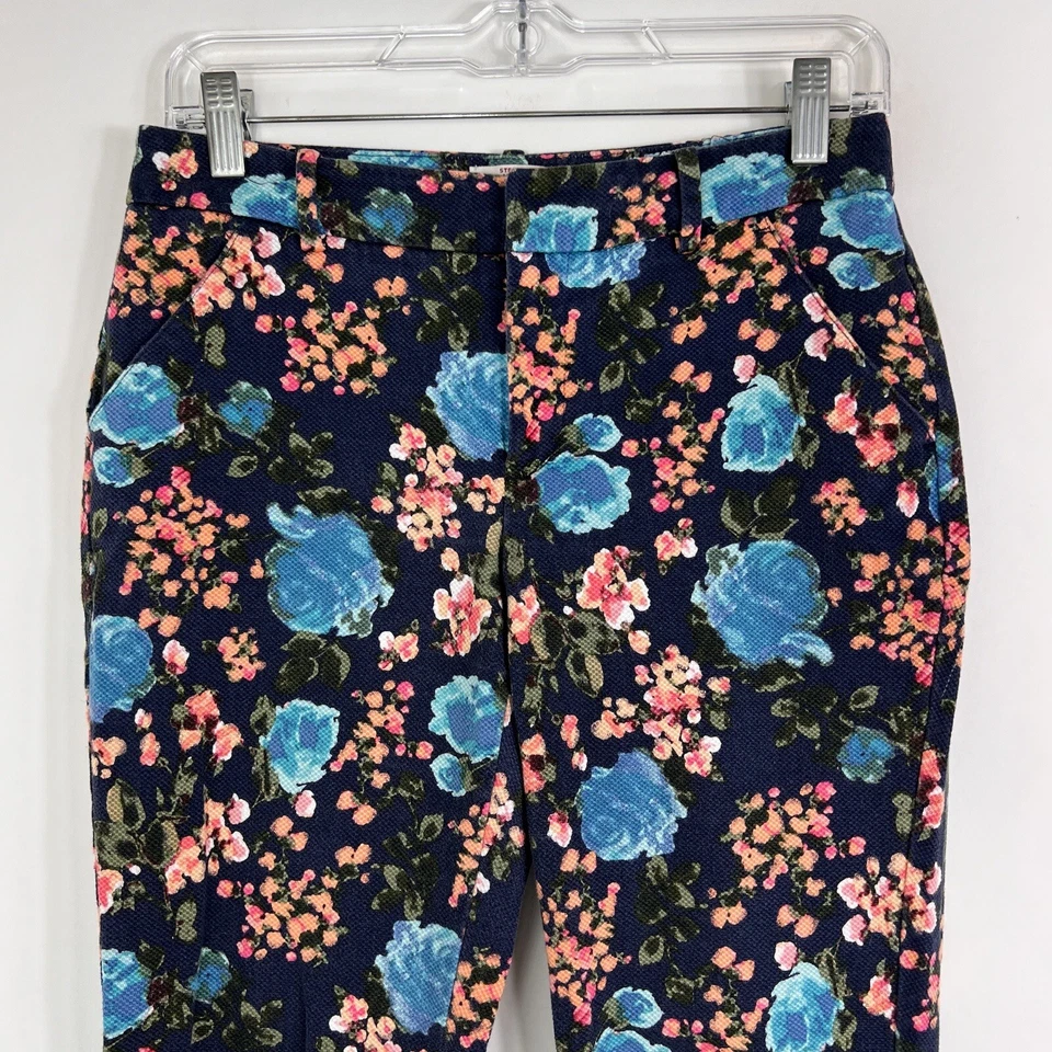 Calça Merona Feminina Tamanho 4 Cropped Skinny Clássica Cintura Média Floral Elástica - Imagem 2 de 4