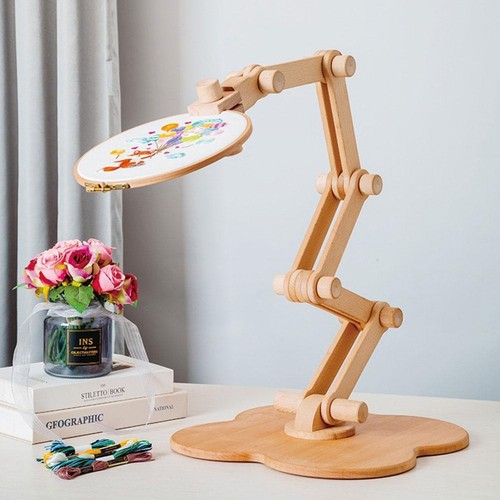 Adjustable Height Wooden Embroidery Hoop Stand with Standing Frame eBay