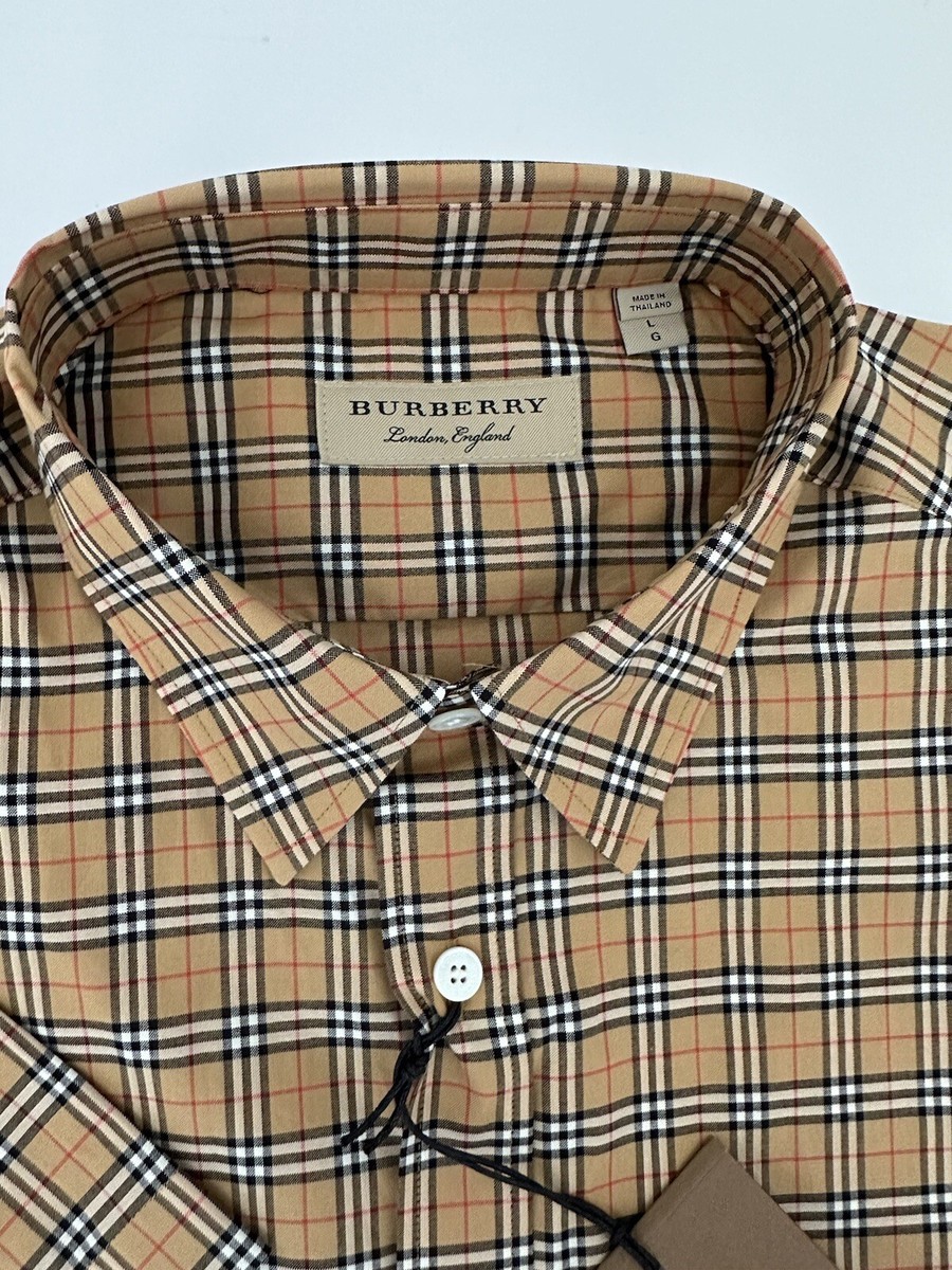 Burberry Edward Antique Yellow IP Check Mens Cotton Short Burberry Edward Antique Yellow IP Check Mens Cotton Short