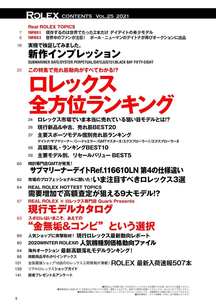 Real Rolex Vol.25 Japanese Book Magazine 2020 Japan | eBay