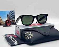 Ray-Ban Sunglasses  RB2140 Wayfarer50mm Black Frame Green Lens UV Protection