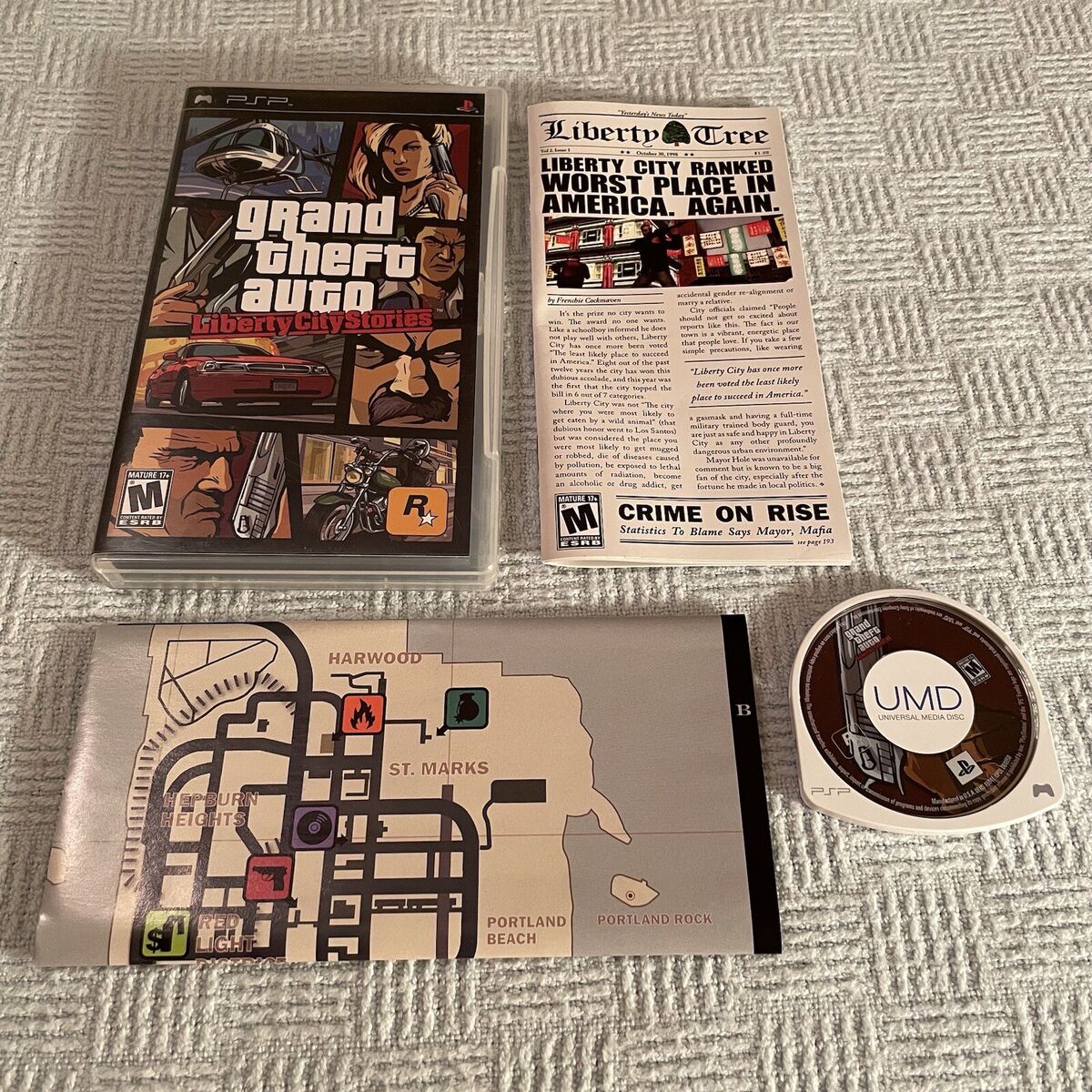 Grand Theft Auto GTA Liberty City Stories Sony PSP COMPLETE