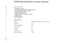 DIAMOND F23H 144 - 174 MHz Tunable VHF Base Station Antenna 15 Feet Tall