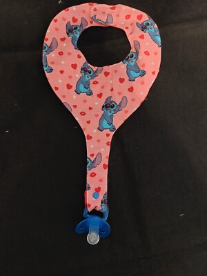 Binky Bib Pacifier Holder BINKY INCLUDED! Cute 