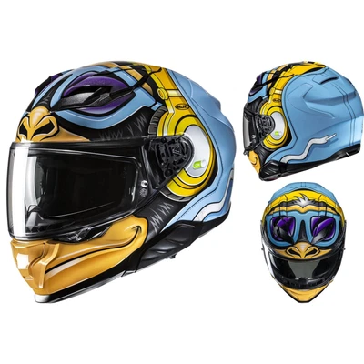 HJC Motorrad Helm - F71 Monkey DJ MC23 - Fiberglas Integralhelm - Bild 1 von 4