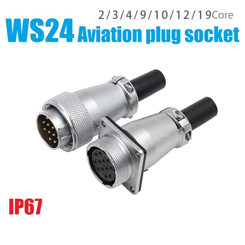 WS24 2-15pin TQ plug+ZQFZ square butt socket aviation plug