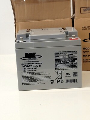 MK Powered M50-12 50Ah Mobility Battery Sunrise Quickie Q300 Replacement Battery