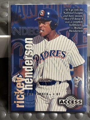 1996 FLEER SKYBOX CIRCA RICKEY HENDERSON ACCESS TRIFOLD INSERT CARD #28 OF 30