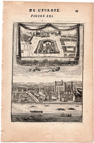 1683 Mallet "La Tour de Londres, Profil de la Tour de Londres" Tower of London,