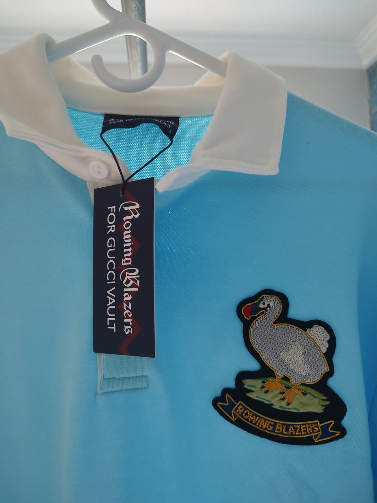 FILA Camicia Rugby Gucci Vault × Blazers Azzurro Dodo Bird Taglia L Nuova con etichette Rarissima