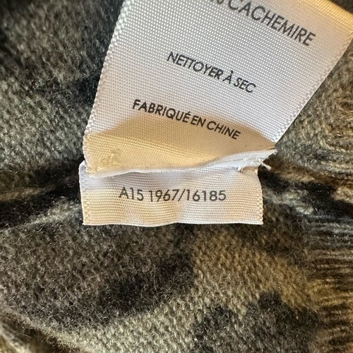 White + Warren Cashmere Gray & Black Animal Print Open Front Cardigan sz S - Picture 7 of 7