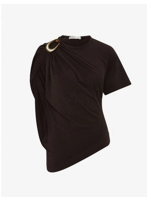 Christopher Esber Stone Pin Tee Shirt in Espresso AU 8 US 4