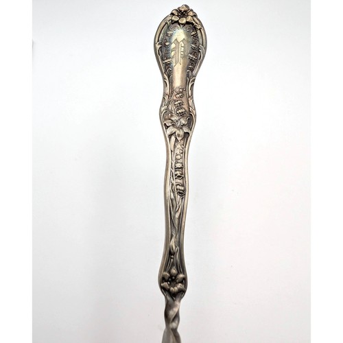 Couteau à beurre torsadé Rogers & Bro 1909 motif FLORETTE argentée interne Silv - Photo 8/15