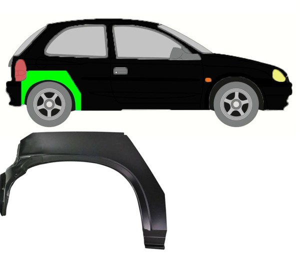 Radlauf FüR Opel Corsa B 1993 – 2001 3 TüRer Rechts-image