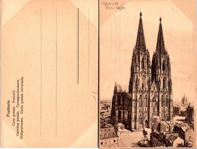 Koln Dom Cologne Cathedral Postcard Unposted Vintage Germany Gothic Twin Spires