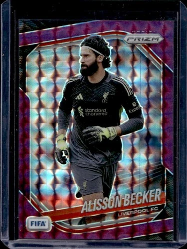 2025-26 Panini Prizm FIFA Alisson Becker Purple Mosaic Prizm #/135 Liverpool