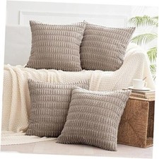 Decorative Throw Pillow Covers 20x20 Set of 4 20" x 20" Pack of 4 Brown