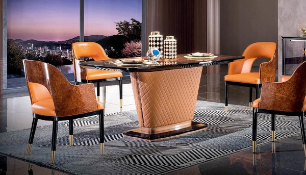 Sessel KöNiglicher Polster 1 Sitzer Modern Stil StüHle Einsitzer Orange Leder-image
