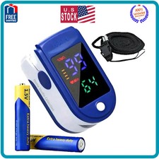 Fingertip Pulse Oximeter Blood Oxygen Monitor with Lanyard and Batteries Navy...