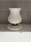 Vintage Hobnail Milk Glass Candle Fairy Boudoir Hurricane 7” White Cottagecore