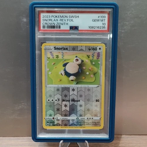 Snorlax 109/159 Crown Zenith Reverse Holo PSA 10 with Graded Guard