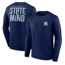 Men's Navy New York Yankees State of Mind Long Sleeve T-Shirt