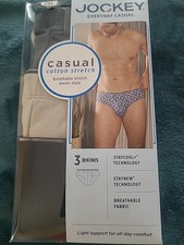 Jockey Men's 3 Pack Underwear True Style Bikinis, Grey/Beige/Black Night, 2XL