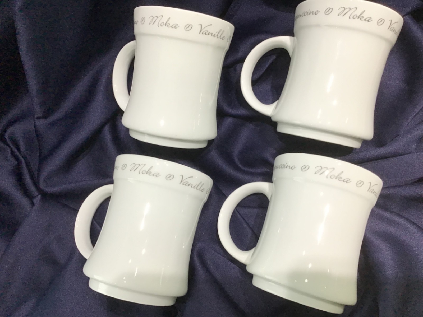 4 JOIE JO!E MUGS coffee latte espresso cafe mocha NEVER USED! NEW! EXCELLENT!!
