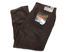 Neu mit Etikett Haggar Khakis braun Baumwolle lockere Passform plissiert Herren W40 L30