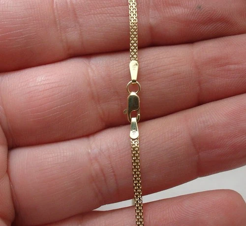10" Cute Bizmark Bismark Chain Ankle Bracelet Anklet Real Solid 10K Yellow Gold
