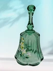 Fenton Glass Bell Hand Painted Flowers   UV Glowing